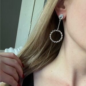 Vanessa Mooney Silver Drop Ring Earrings